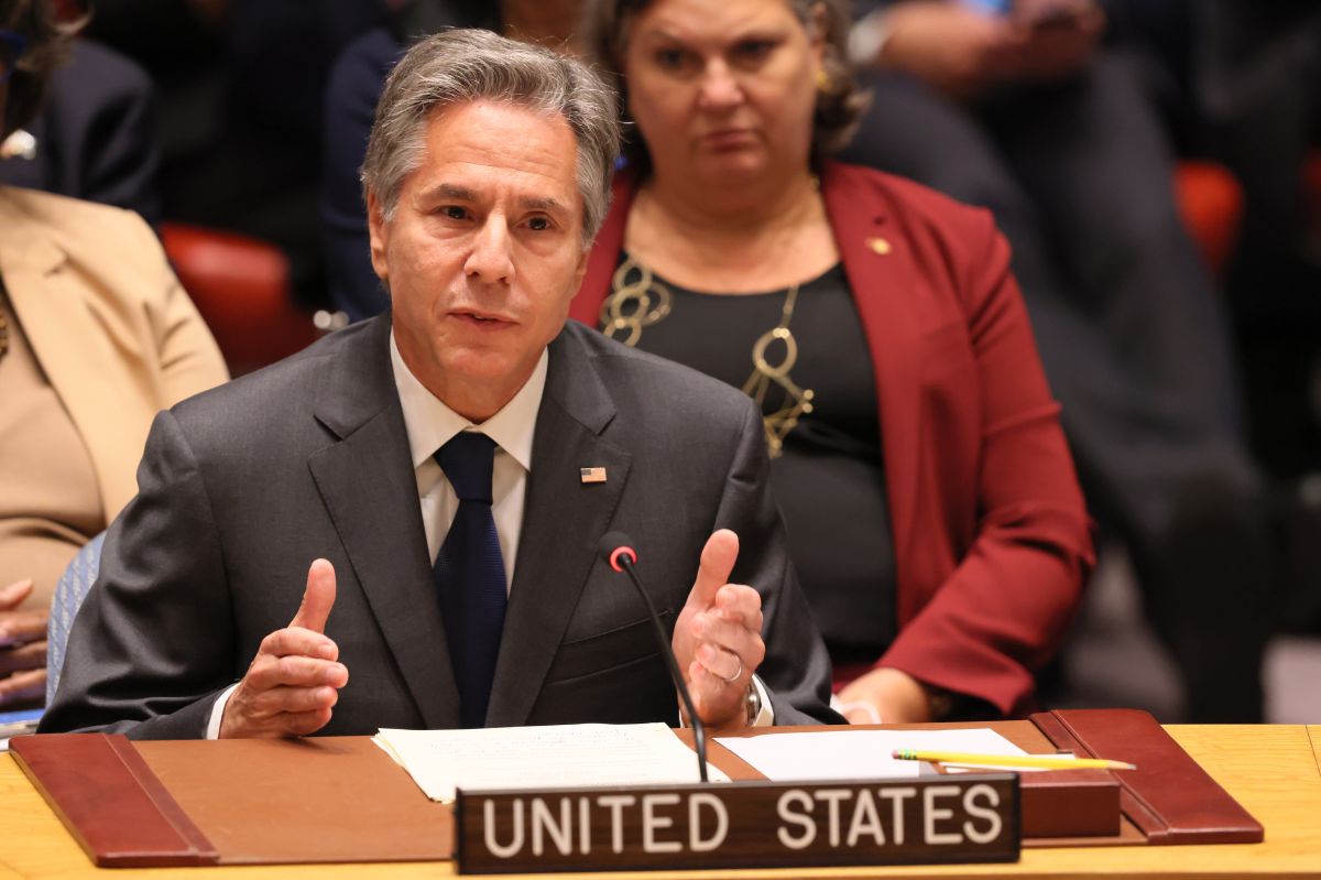 El Secretario de Estado Antony J. Blinken habla durante la reunión del Consejo de Seguridad de las Naciones Unidas.