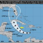 El cono muestra la posible trayectoria de la tormenta tropical Ian en los próximos 3 días.