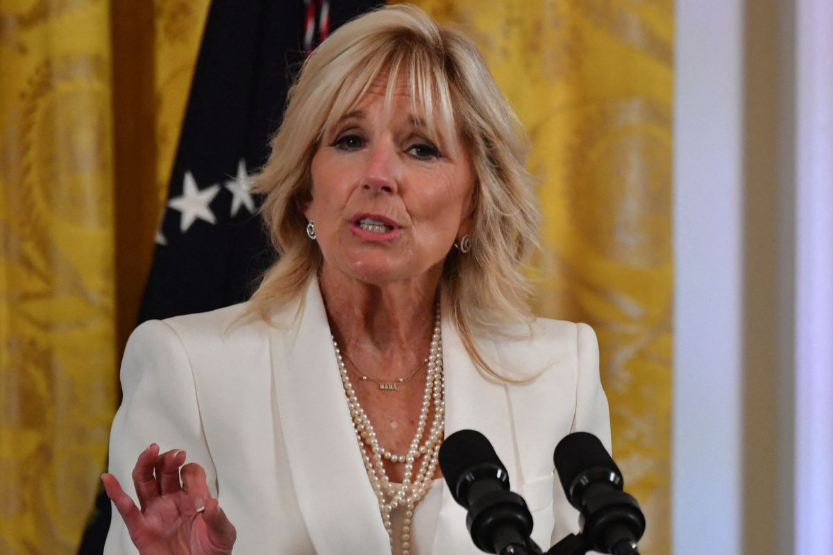 Jill Biden durante una reunión privada en la Casa Blanca.