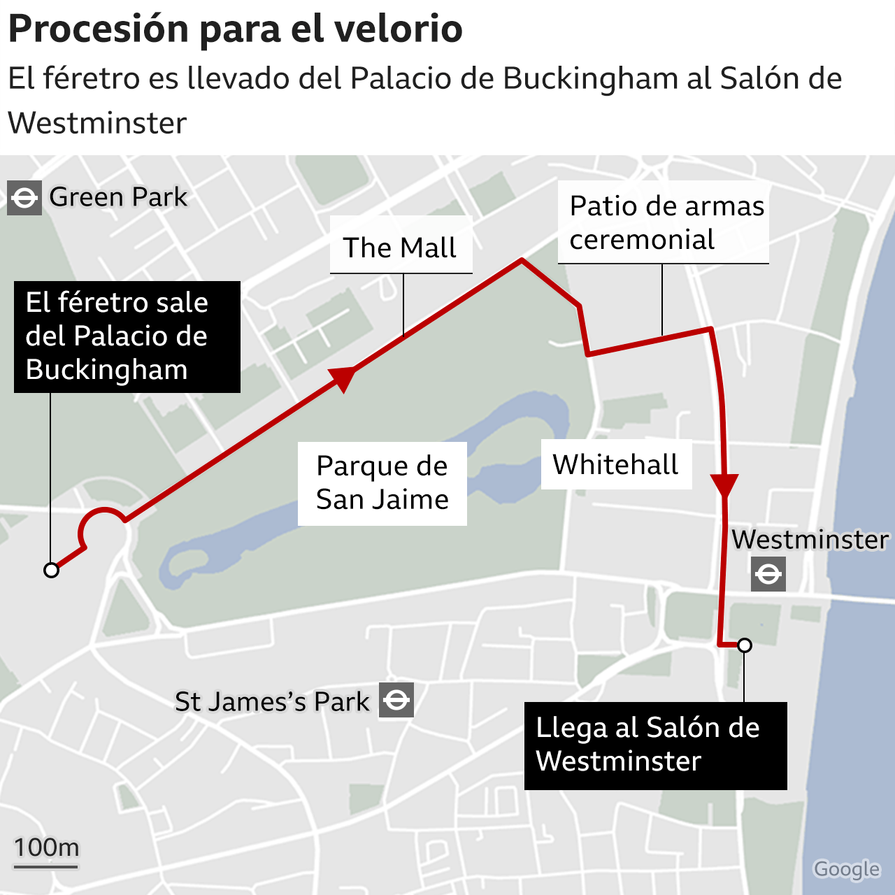 Procesión para el velorio del Isabel II.