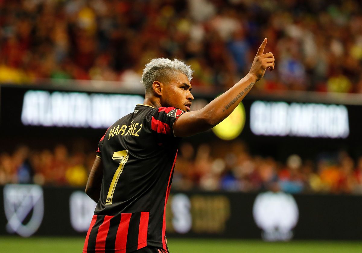 El delantero venezolano Josef Martínez celebrando un gol ante Club Ameríca. 