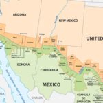 El mapa muestra los los 44 condados fronterizos estudiados en los cuatro estados de la frontera de EE.UU. en la región.