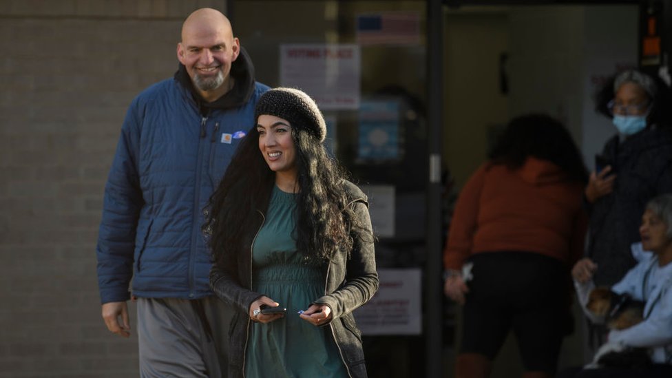 John y Gisele Fetterman, durante la campaña.