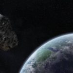 Ilustración de un asteroide en las cercanías de la Tierra.