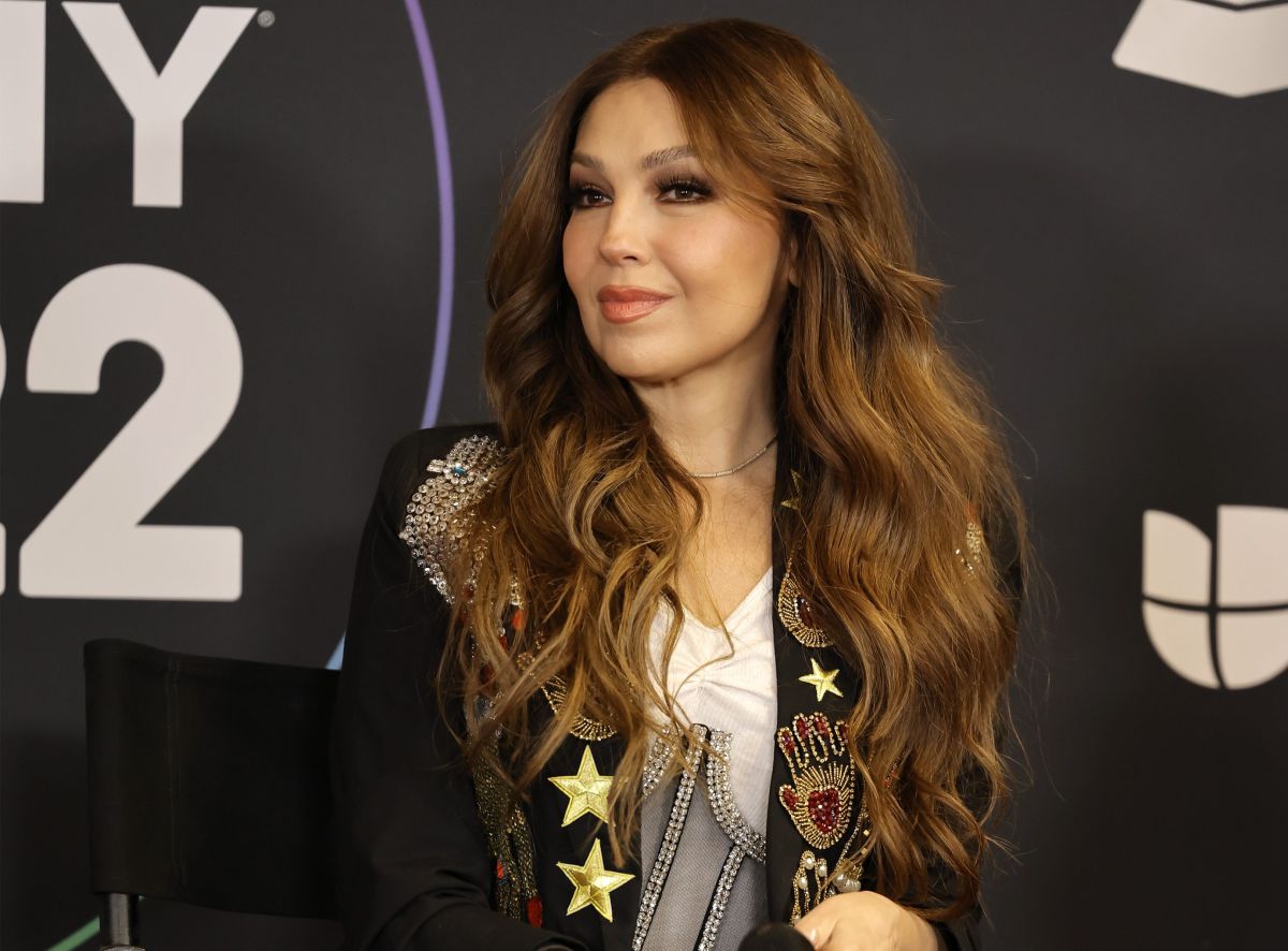 Thalia en su presentación  a la presenta en el Latin Grammy 2022, donde habló de Shakira.
