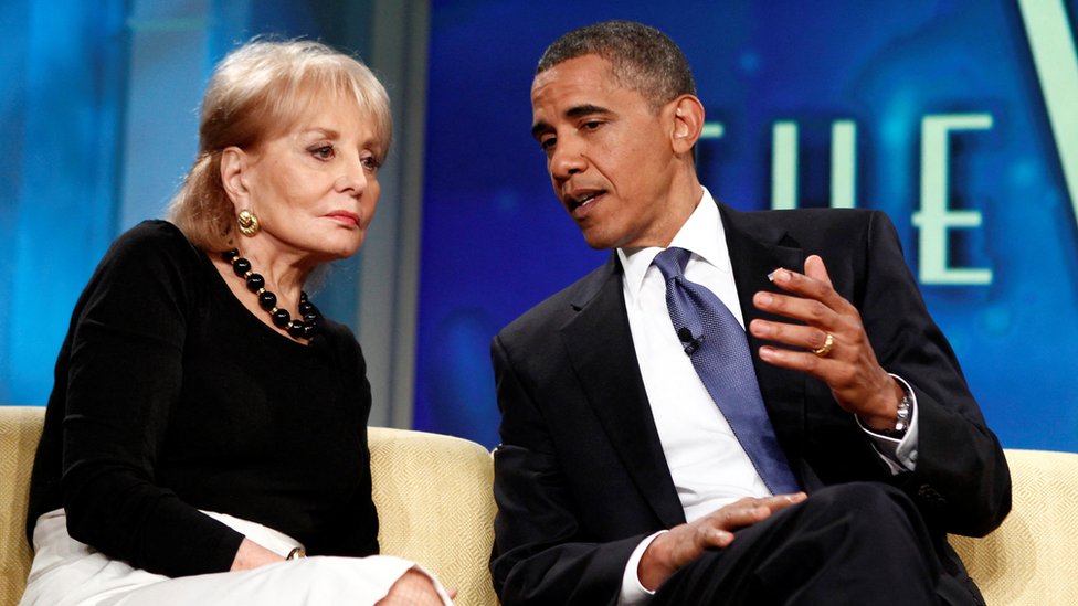 Barbara Walters con Barack Obama en The View