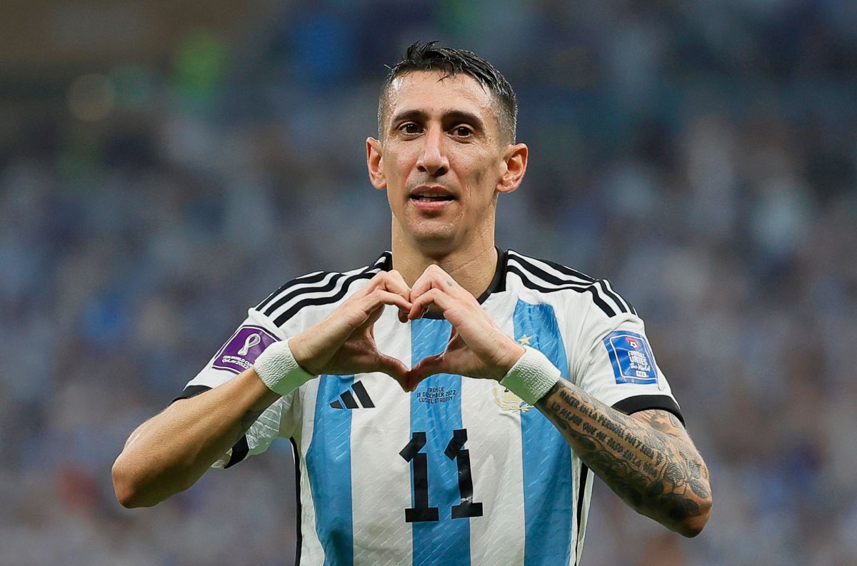 Ángel Di María, autor del segundo gol de Argentina en la final del Mundial Qatar 2022.