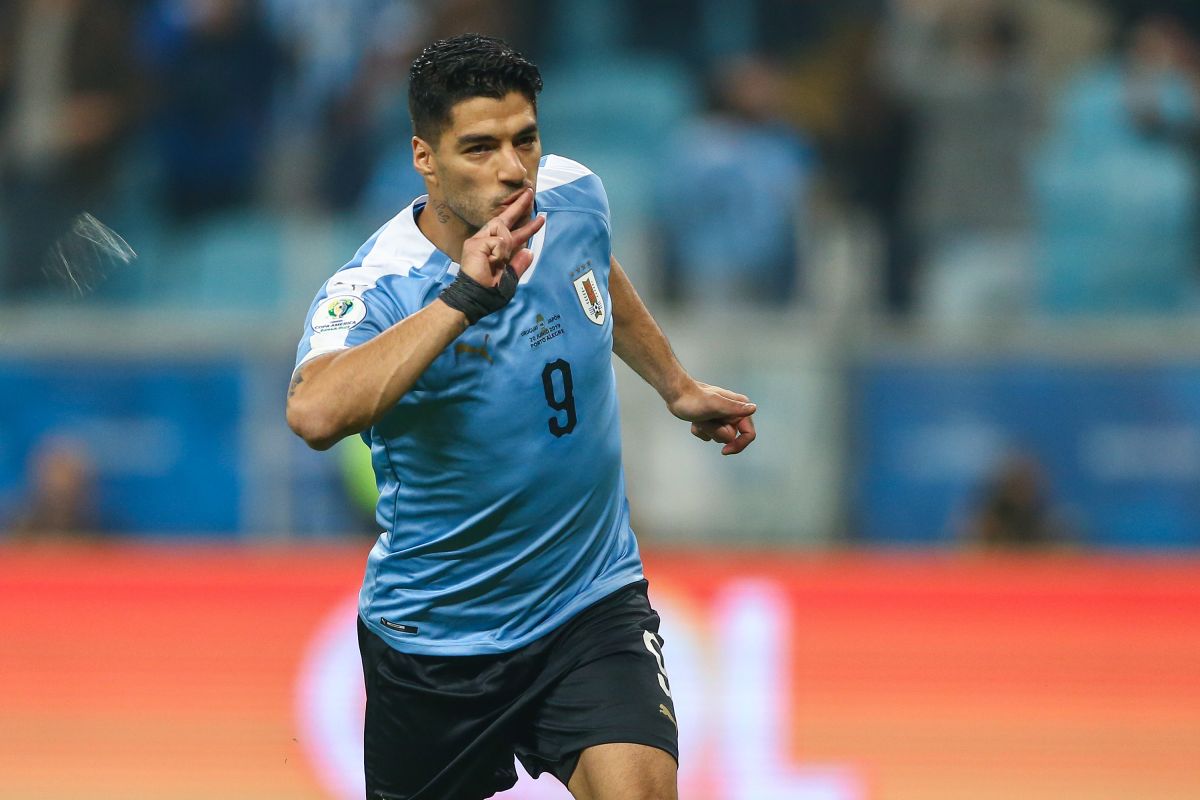 Luis Suárez con la Selección de Uruguay. 