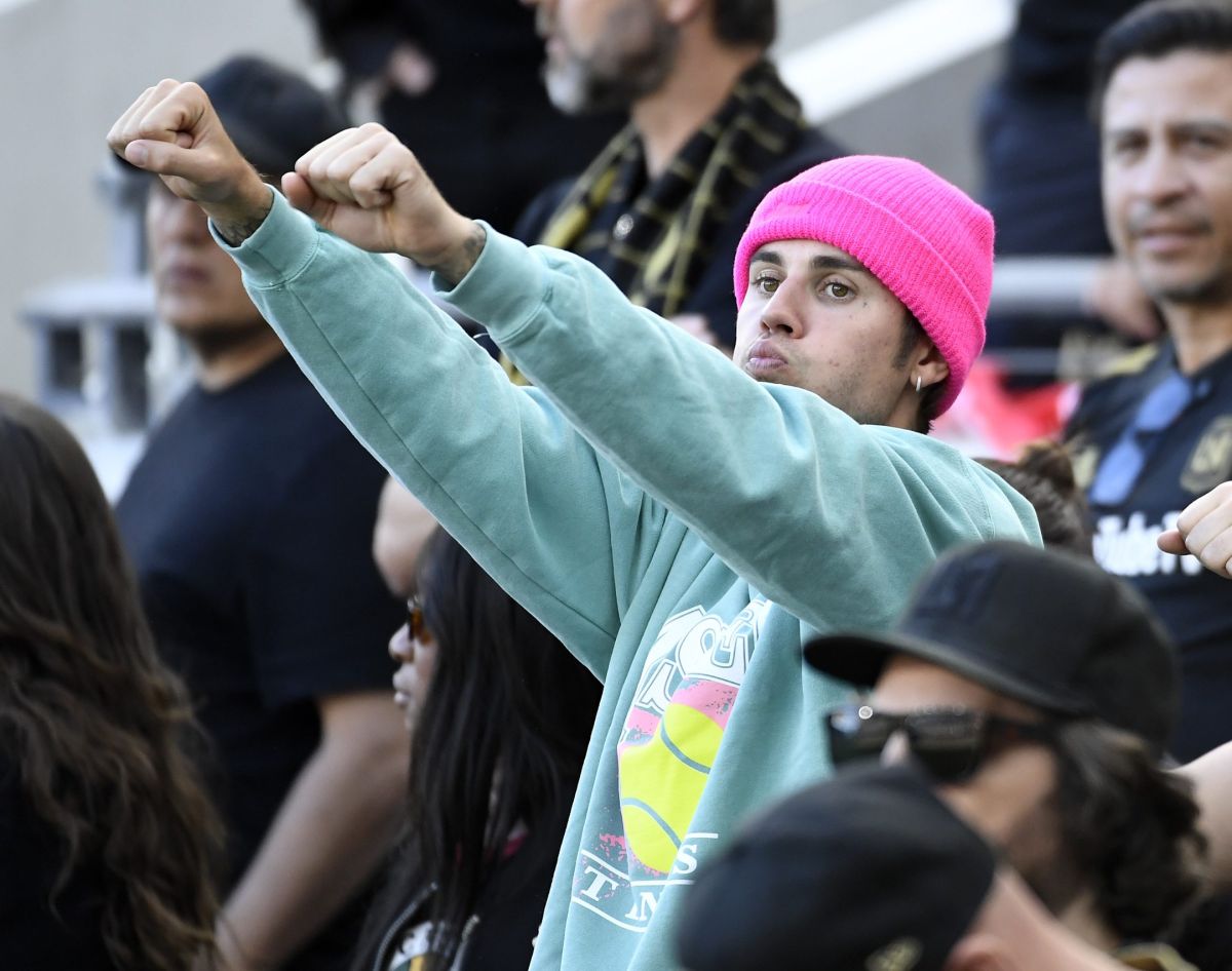 Justin Bieber en la final de la Copa MLS.
