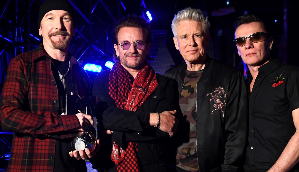 El grupo U2 (The Edge, Bono, Adam Clayton y Larry Mullen Jr.).