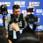 Luka Doncic en una rueda de prensa del NBA All Star Game.