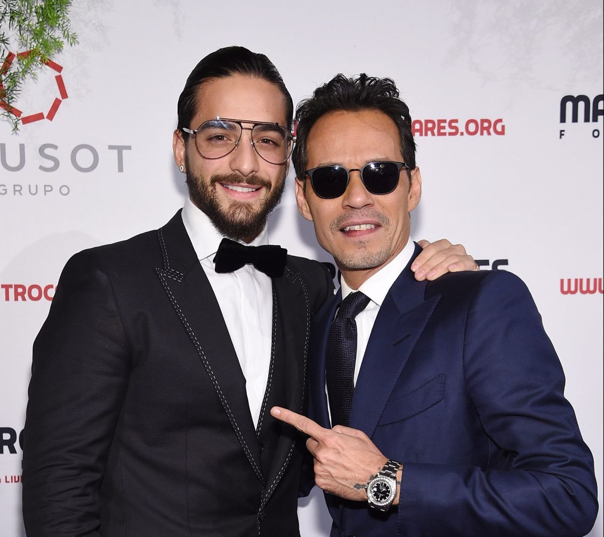 Maluma y Marc Anthony en la "Maestro Cares Third Annual Gala Dinner" en nueva York.
