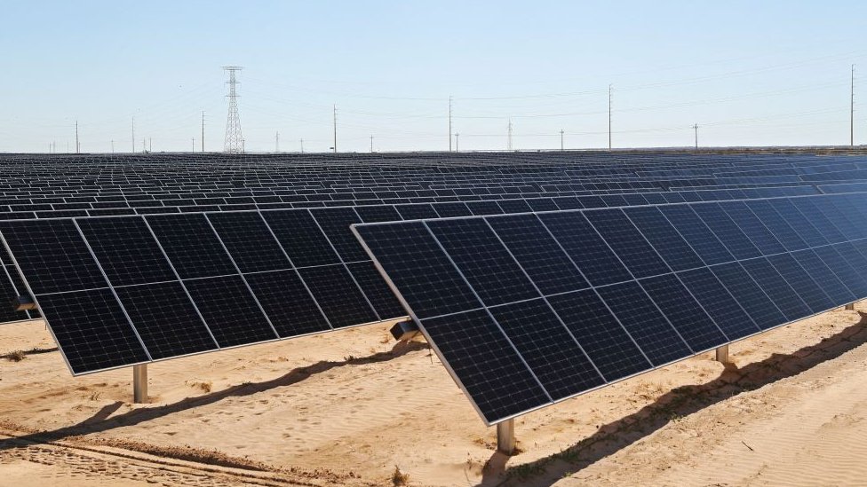 Paneles solares en Sonora, México.