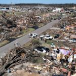Imagen de la destrucción causada por el tornado en Misisipi.