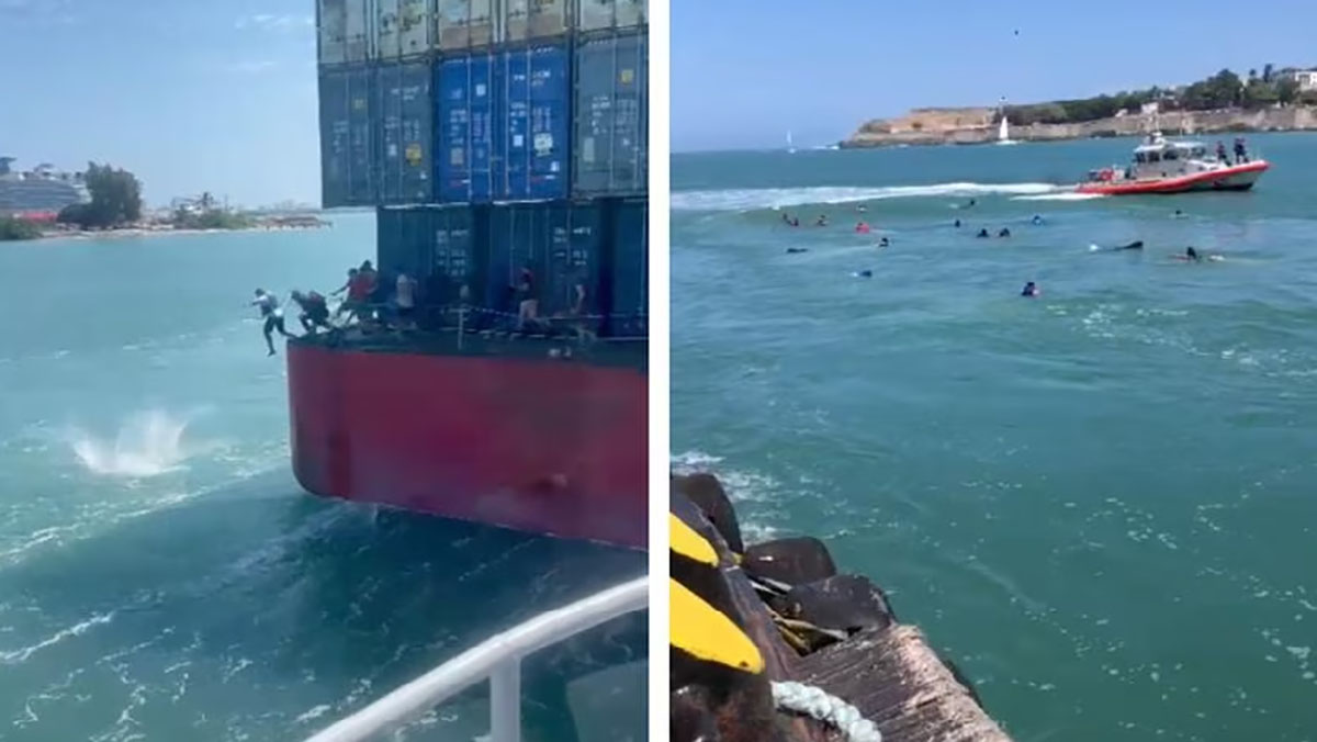 Las personas fueron extraídas del agua por personal de la Guardia Costera.