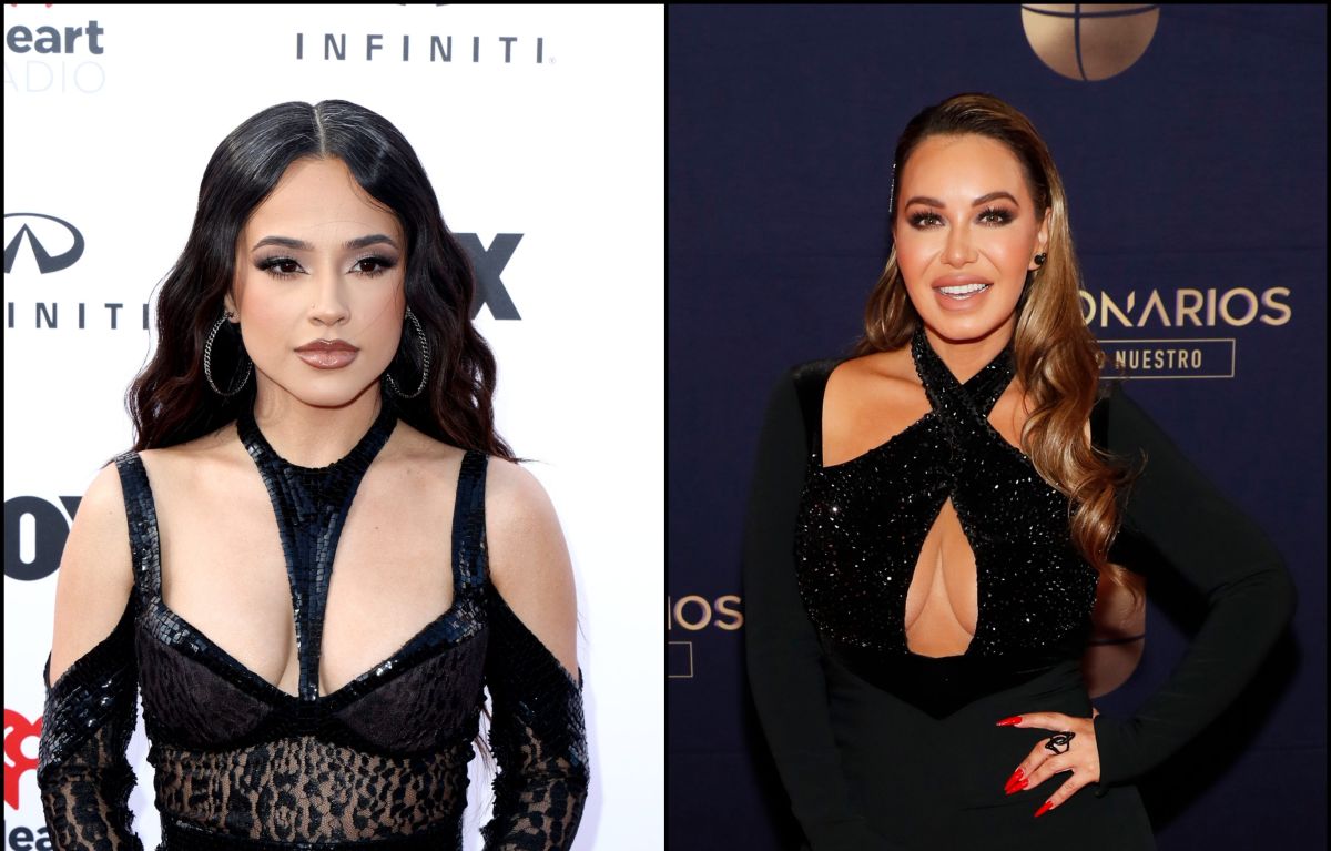 Becky G en los iHeartRadio Awards 2023 y Chiquis Rivera en un evento de Univision en 2022.