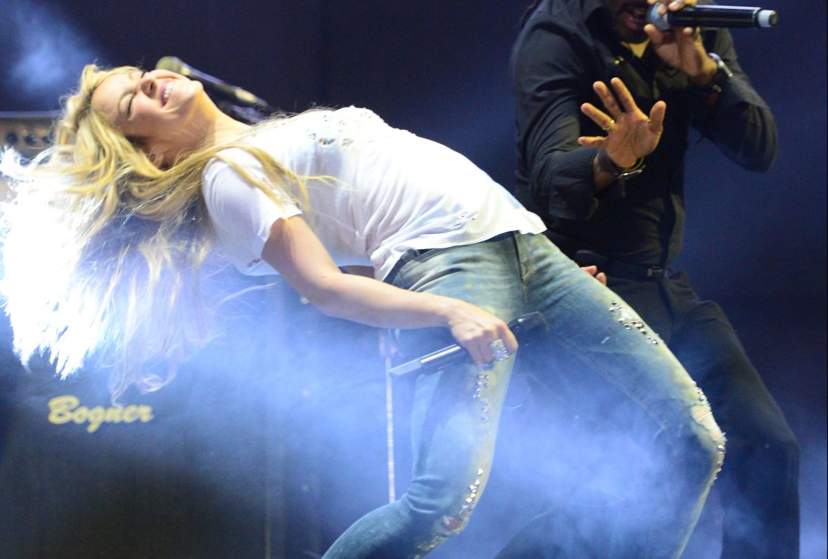 Shakira, cantante colombiana, durante una presentación en el Wango Tango 2014.
