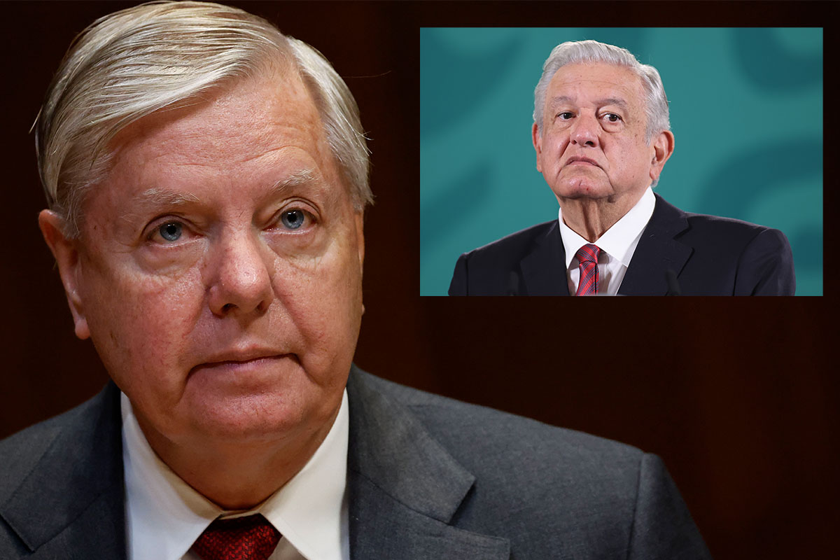 Senador Lindsey Graham y el presidente Andrés Manuel López Obrador. 