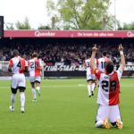 Santiago Giménez celebrando gol con el Feyenoord.